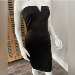 Sleek Black Strapless Sheath Dress for Cocktail
